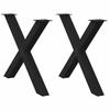 VidaXL Dining Table Legs In X-Shape, 2 Pieces, Black, 90 X (72-73) Cm, Steel 4012984