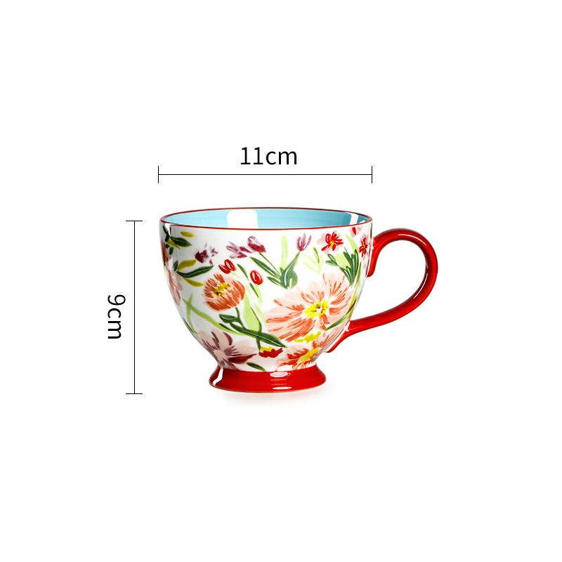 Американская керамическая кружка с креативным рисунком, расписанным вручную, чашка для завтрака, кофейная кружка, чашка для сока, чашка для молока, бытовая чашка для чая, чашка для воды