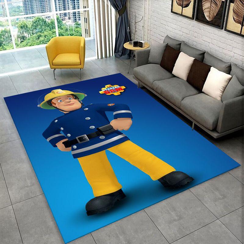 Cartoon Fireman Sam Non-Slip Area Rug for Living Room,Bedroom,Playroom,Soft Carpet Floor Mat Home Decor Rug  Room Gift