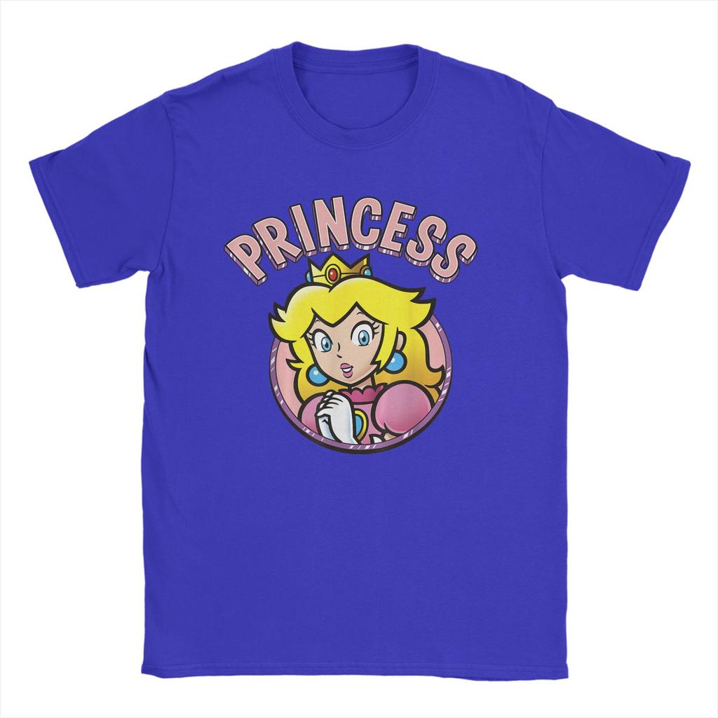 Super Marios Peach The Princess T Shirts for Unisex Pure Cotton Casual TShirt Crewneck Tee Shirt Short Sleeve Tops Plus Size