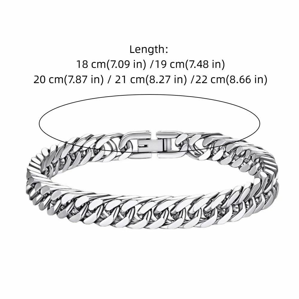 Elegant Cuban Chain Bracelets Buckle Steel Link Bracelet American Metal Hand Chains  Hip Hop