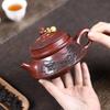 Китайский Исинский Фиолетовый Глиняный Чайник Ручной Резьбы Zisha Чайник Домашний Ручной Работы Красота Чайник Традиционная Посуда для Чая Чайный Набор 240 мл