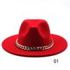 Autumn and Winter British Style Woolen Jazz Hat Men and Women Big-brimmed Hat Fashion Big-brimmed Felt Hat