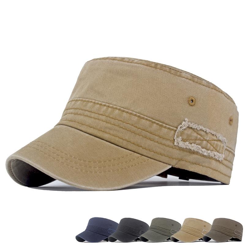 Men Flat Sun Hat Cotton Military Caps Outdoor Baseball Cap Trucker Cap Captain Cap Men Cadet Army Cap
