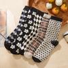 Women's Socks Autumn and Winter Thickened and Fleece Socks Warmth Brown Socks