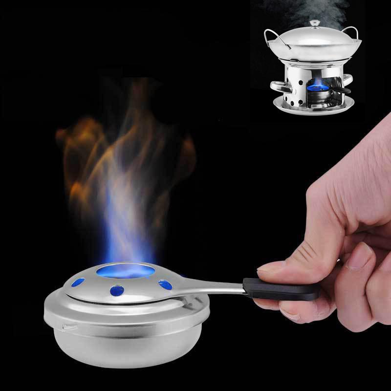 1 шт., спиртовая плита из нержавеющей стали, инструменты для кемпинга, плита для приготовления чая, уличная мини-печь, ветрозащитная твердая спиртовая плита