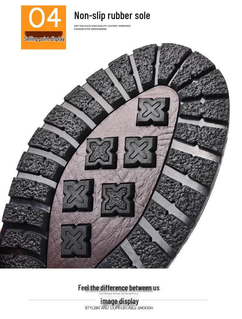 Мужские туфли из натуральной кожи - Осень/Зима, Повседневный стиль, Толстая подошва, Коровья кожа, Стиль для работы.