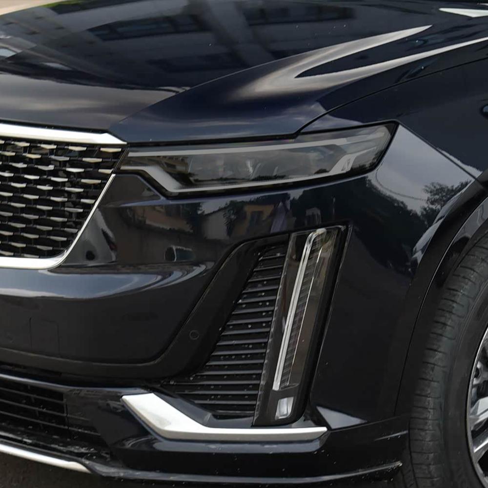 For Cadillac XT6 2019-2026 High Gloss Smoke Black Pre-Cut Headlight Protection Film TPU PPF Kit Anti-Scratch Vinyl Wrap Cover