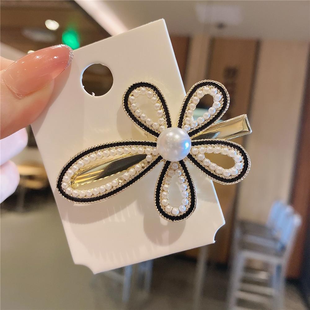 Заколка для волос с жемчужным бантом, боковой зажим, модная темпераментная шпилька для волос, металлический хвост, прическа, корейский головной убор, аксессуары для волос