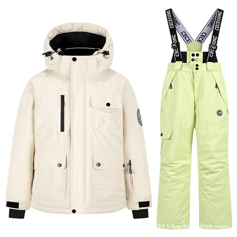 Kids Ski Suit Set Waterproof Windproof Thermal Insulated Snowsuit Boys Girls Ages 5-16 Years