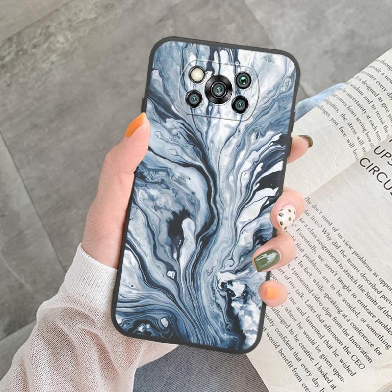 Чехол Poco X3 Pro Pocox3 NFC Роскошный Блестящий Золотая Фольга Океанский Мрамор Силиконовый Мягкий Чехол для Телефона для Xiaomi Poco X3 X5 X6 Pro