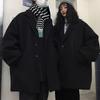 Женское шерстяное пальто Корейская версия Harajuku Ретро Свободное парное утолщенное стеганое шерстяное пальто