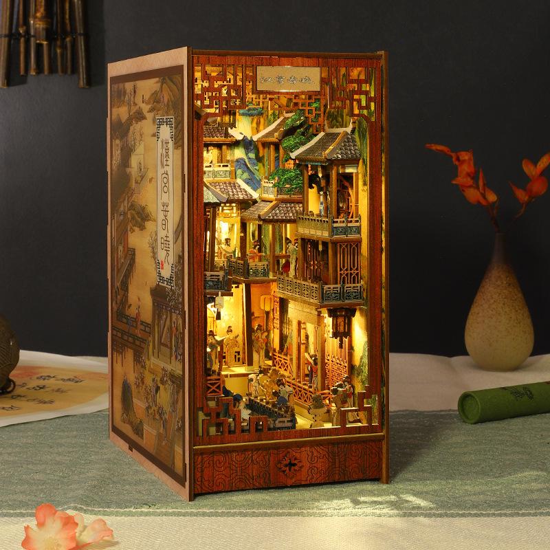 Jiate DIY Han Palace Рассвет Весны Pop-up Книжная Подставка Модель - Ручная Работа Креативный Подарок на День Рождения Украшение