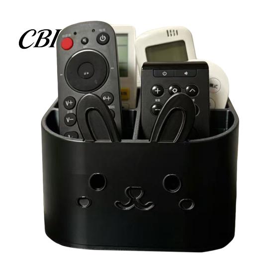 TV Remote Caddy 3D Printed Control Holder, Animal Design Storage Box Desk Holdedr for Desk, 4-Compartments Desktop Organizer Office