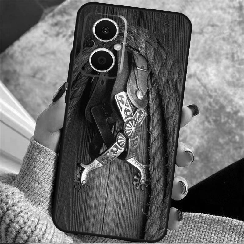 Cowboy Cowgirl Boots Hat For OPPO Reno 14 10 11 12 13 Pro 7 8 Lite 8T 11F 12F 13F 14F OPPO Find X9 X8 X5 X6 Pro Case