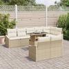 VidaXL Ensemble de Canapé de Jardin 9 Pièces avec Coussins Beige Rotin Poly 3349027