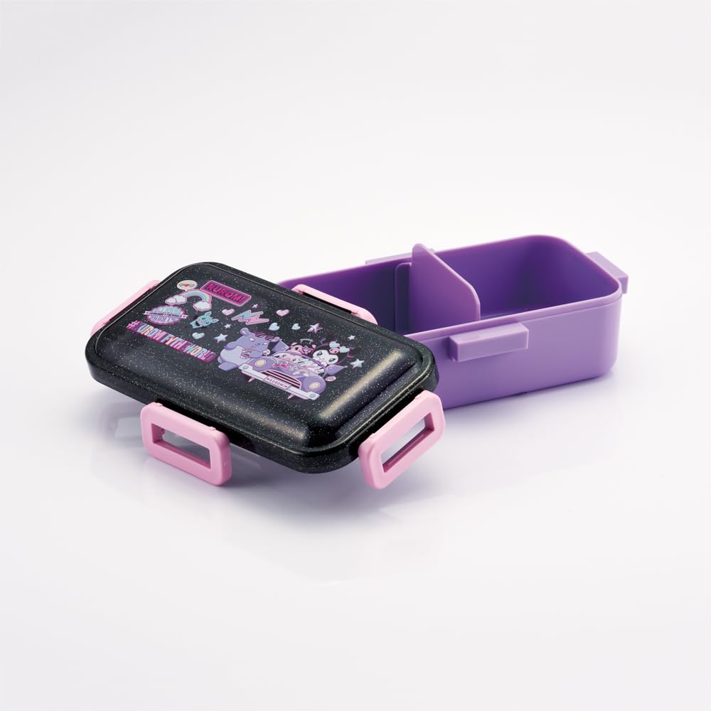 Skater Bento Single for Made in with Dishwasher and Microwave Sanrio Kuromi Wonder Journey Box, 530ml, Tier, Women, Japan, Leak-Resistant 4-Point