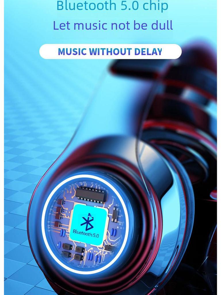 Светящаяся Bluetooth-гарнитура B39: Наголовные, беспроводные, складные, с цветной подсветкой, мощным басовым звуком