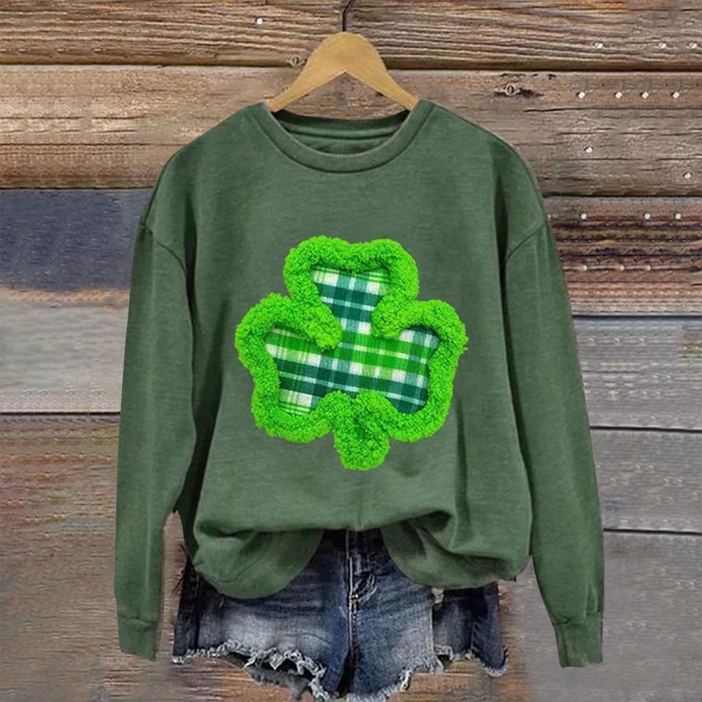 Women's Round Neck Tops Cotton Women's Casual Fashion Long Sleeve O Neck Pullover