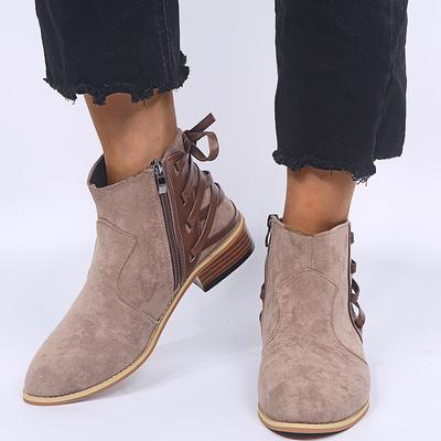 Замшевые женские ботинки весна-осень ботильоны женские леопардовые танкетки ботинки без застежек с острым носком однотонные ботинки 25 женские повседневные туфли