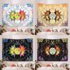 Colorful Sun Background Fabric, Bohemian Home Decoration Fabric, Hippie Style Tapestry, Bedroom Hanging Fabric