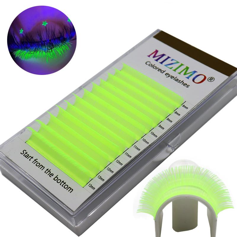 Color Grafting False Eyelashes 0.07 8-15mm Yellow, Blue, Bicolor, Bright Personality and a Few Hairs Extension Tool