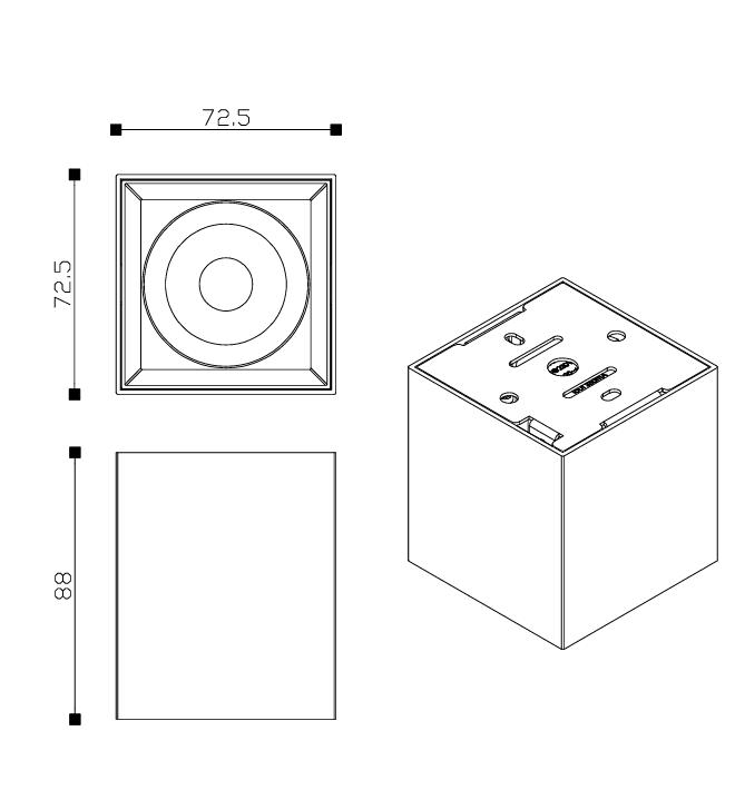 8W 10W Square Led Surface Mounted Downlight