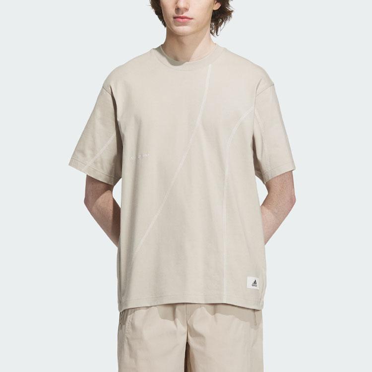 adidas Спортивная футболка с рисунком Lounge унисекс, бежевый IP4978