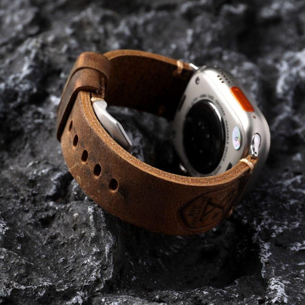 Кожаный кожаный браслет 40MM 44MM 45MM 49MM ремешок для часов Apple Watch 9 7 8 6 5 SE Ultra 2