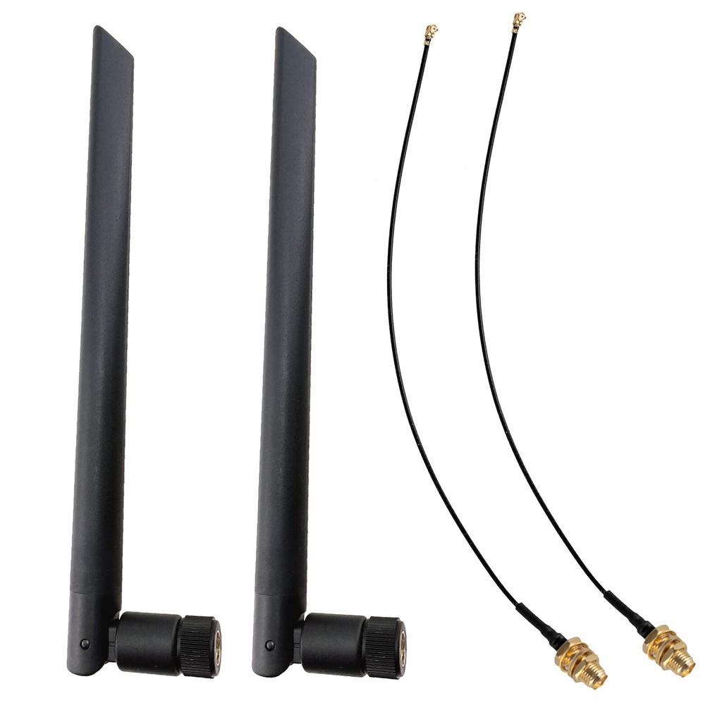 Mini PCIe To RP-SMA Cable 6dBi External Wireless Antenna for PC AC WiFi Bluetooth