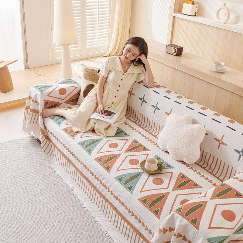 Универсальный чехол для дивана Bohemian - всесезонный, цельный, в стиле Ins