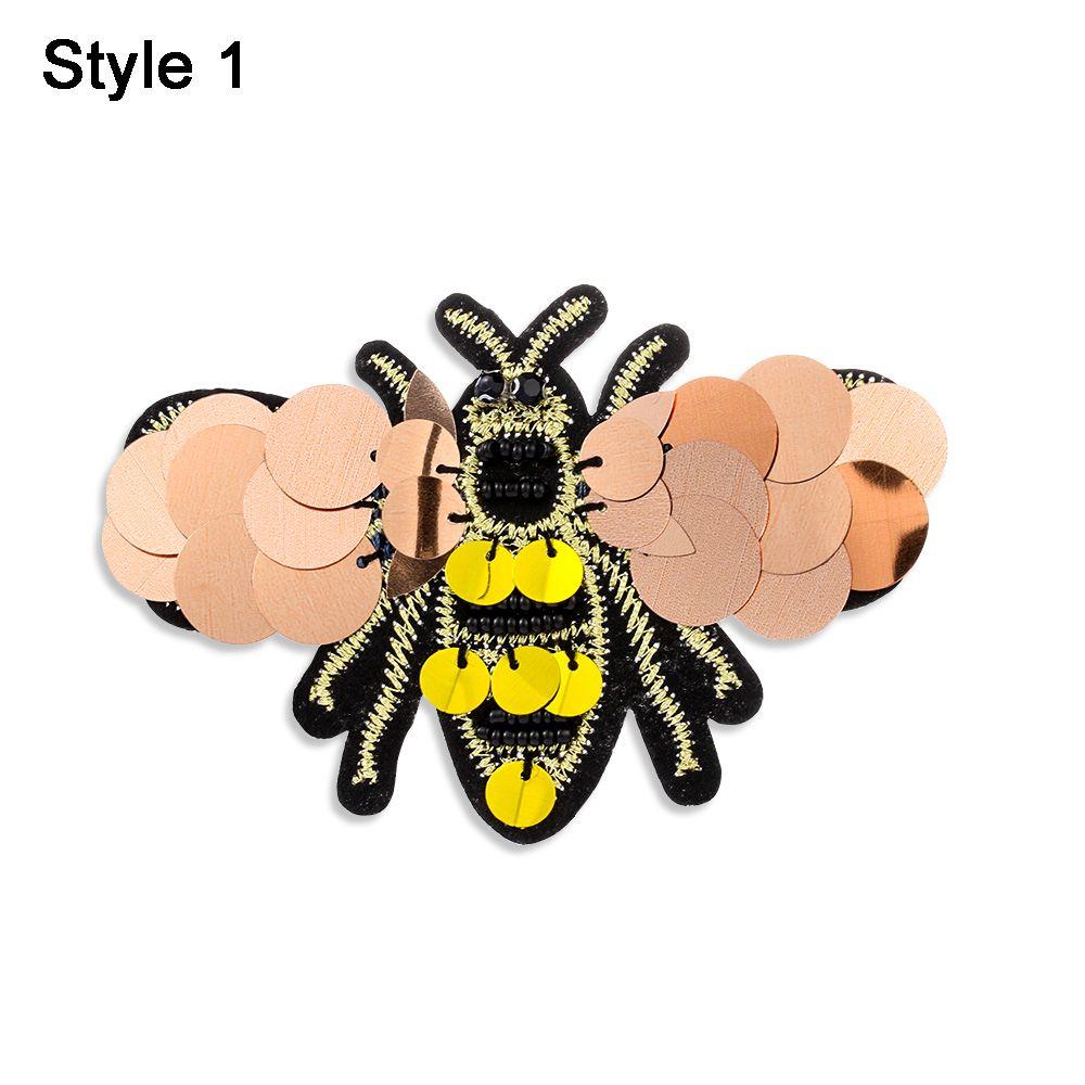 Beaded Rhinestone Apparel Sewing & Fabric Sew On Patch Bee Badge Sequin Patches Crystal Applique