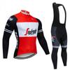 Mens Cycling Jersey Set Long Sleeve Quick Dry Breathable Sun Protection Outdoor Riding Sportswear