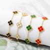 High-Grade Five Flowers Four-Leaf Clover Bracelet Female Double-Sided Mother-Of-Pearl Fashion Flowers Hand Jewellery