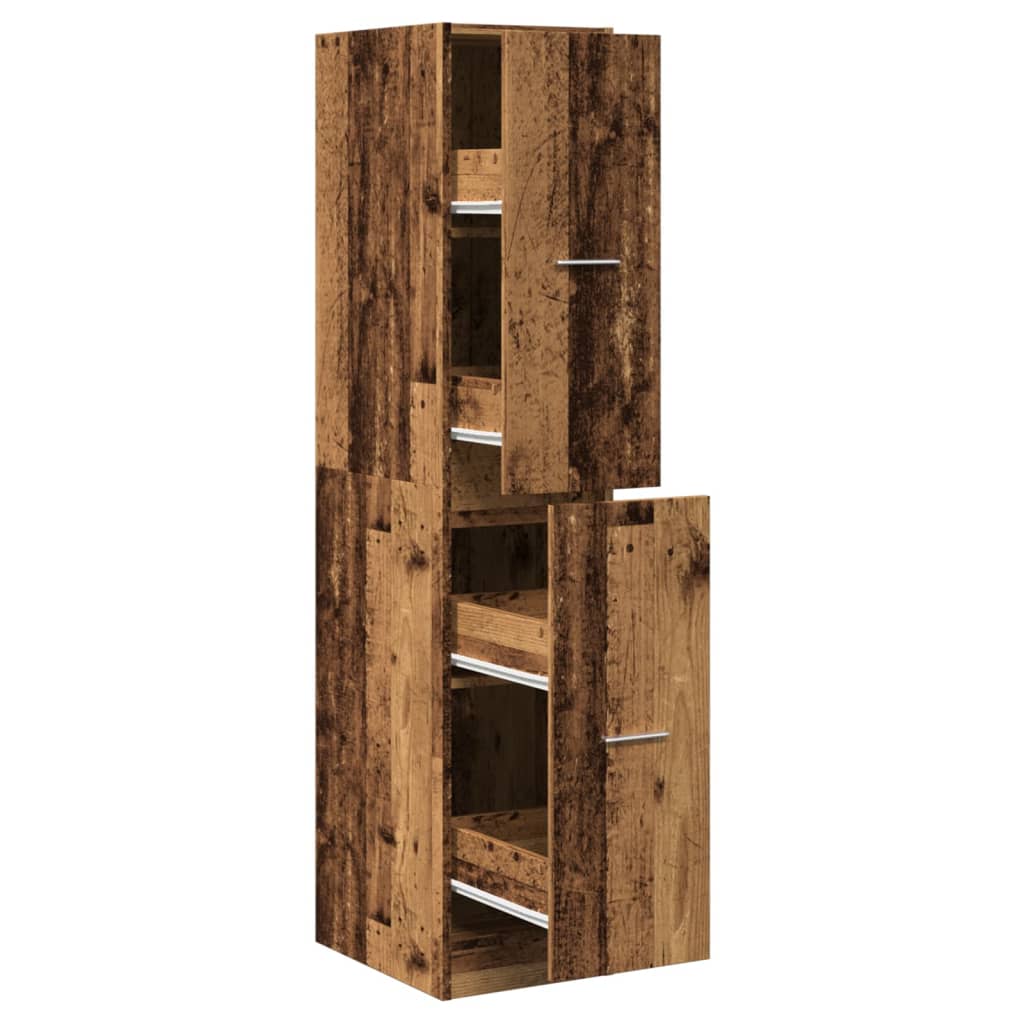 Apothecary Cabinet with Antique Wood Look 30 x 41 x 144.5 cm Engineered Wood