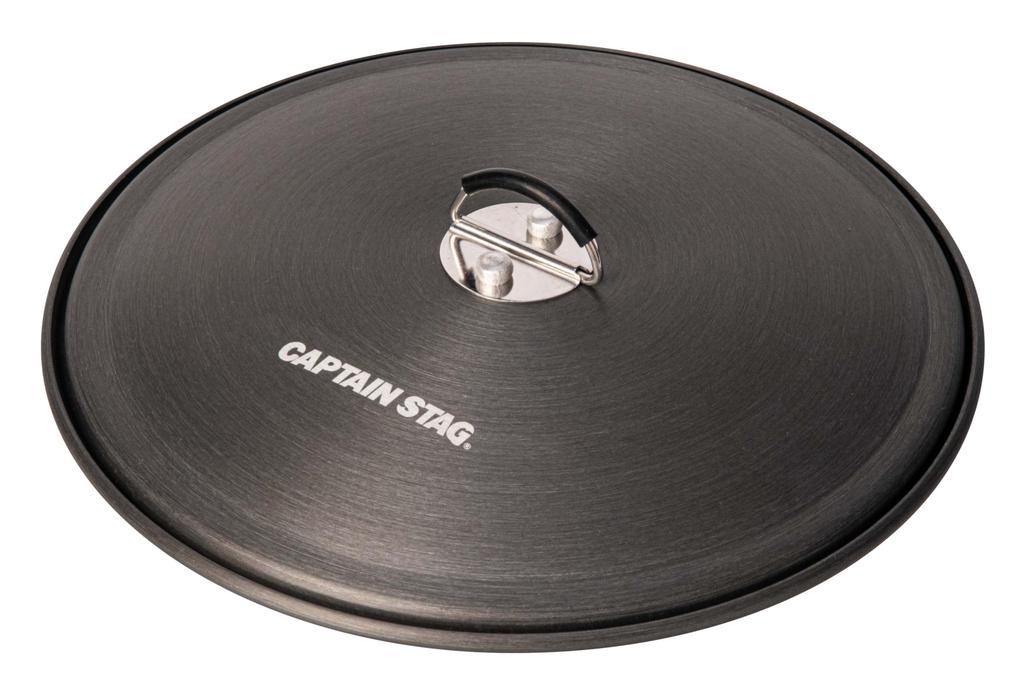 Captain Stag Outdoor Frying Pan Lid with Folding for 16cm Mini Frying Handle, Pan, Black, Aluminum, UH-4132