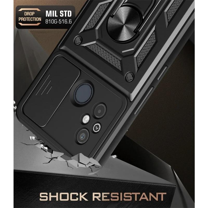 Для Xiaomi Redmi 12C чехол противоударный Armor Ring Holder телефонные чехлы для Xiaomi Redmi 12C 12 C Redmi12C Slide Lens Protective Cover