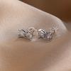 Red,pink, bow earrings are fit women with primitive charm. 925 silver earrings DIY birthday jewelry gift new