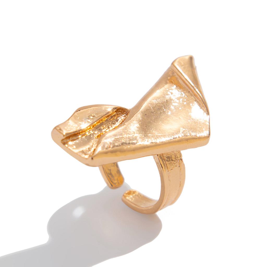 DIEZI Punk Vintage Irregular Choker Necklace Earrings Ring Set For Women Fashion Gold Silver Color Clavicle Jewelry Set