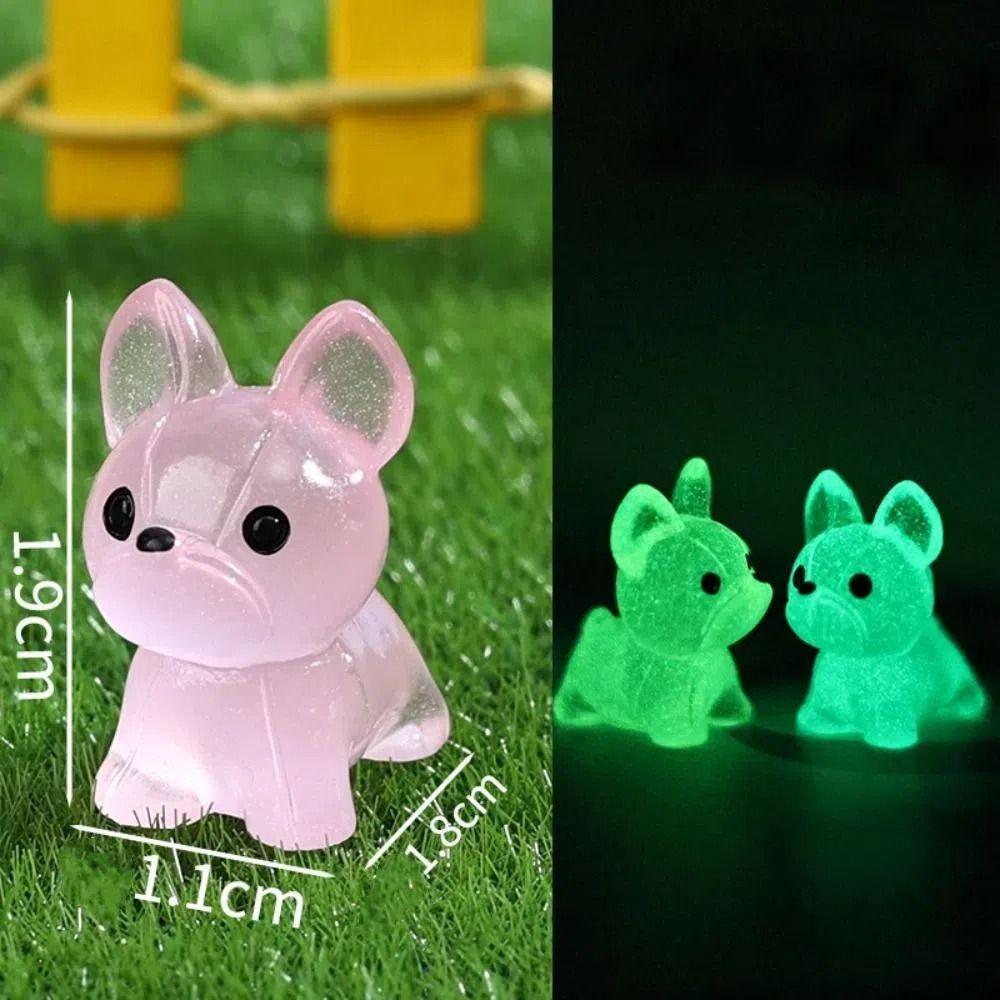 Glow In The Dark Miniature Dog Figurine Micro Landscape Decoration  Home Decoration Accessories