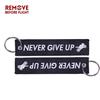 Remove Before Flight Keychain Never Give Up Letter Motor Key Rings Fashion Jewelry