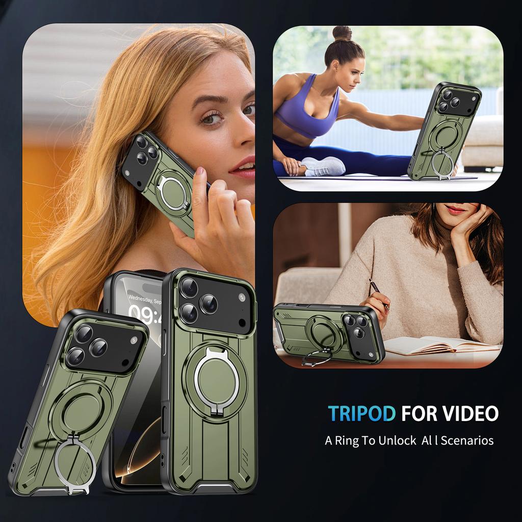 Магнитный чехол-подставка с вращением на 360° для IPhone 17 Air 16e 16 15 14 13 12 11 Pro Max Plus Magsafe Беспроводная зарядка Защитный чехол