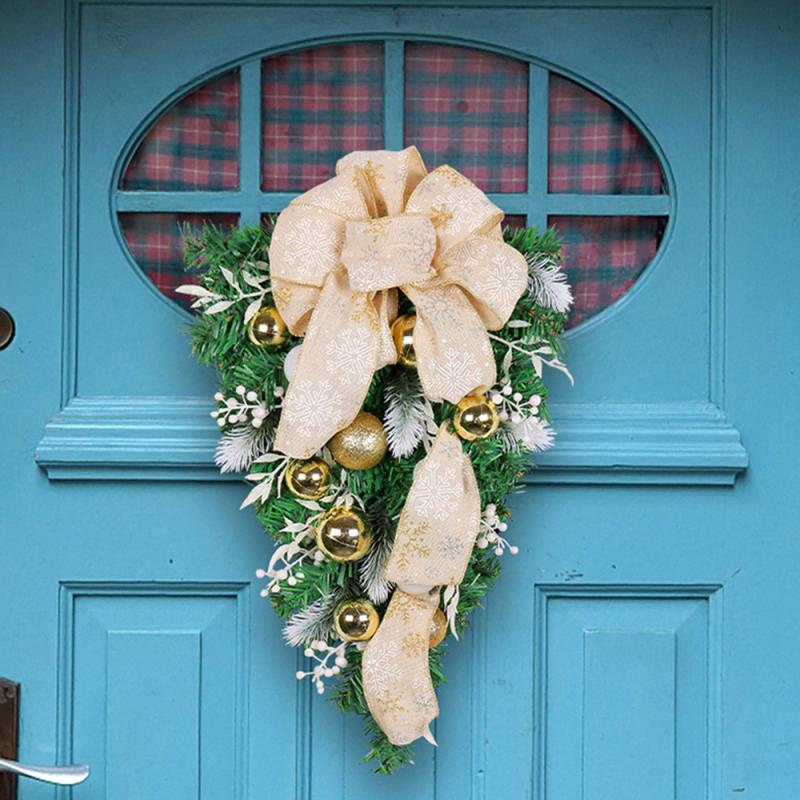 Украшение для входной двери Высококачественные материалы Красивое праздничное украшение Имитированная гирлянда Имеет много применений Элегантный венок