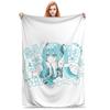 Hatsune Miku Anime Fleece Throw Blankets Vocaloid Girl Blanket for Home Office Super Soft Bedding Throws