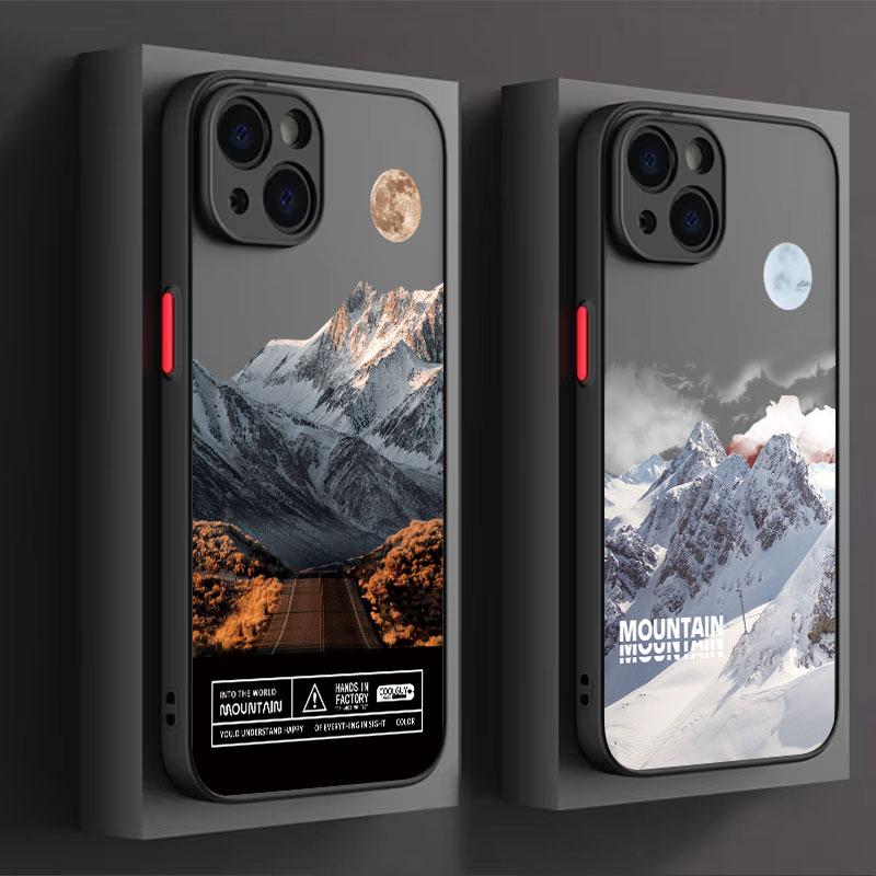 Чехол для телефона 'Закат в заснеженных горах' для iPhone 16 15 Pro Max 14 13 12 11 XS Max Mini XR X 7 8 Plus SE Ударопрочный силиконовый задний чехол