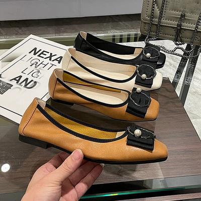 2024 весенне-летняя обувь, женская обувь на плоской подошве, офисная женская элегантная мягкая обувь на плоской подошве, большие размеры 42, черный, желтый