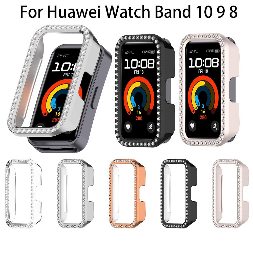 Блестящий полый защитный чехол для ремешка Huawei Watch 10 9 8, чехол с кристаллами и бриллиантами, жесткая крышка, защитный корпус для часов, полый бампер