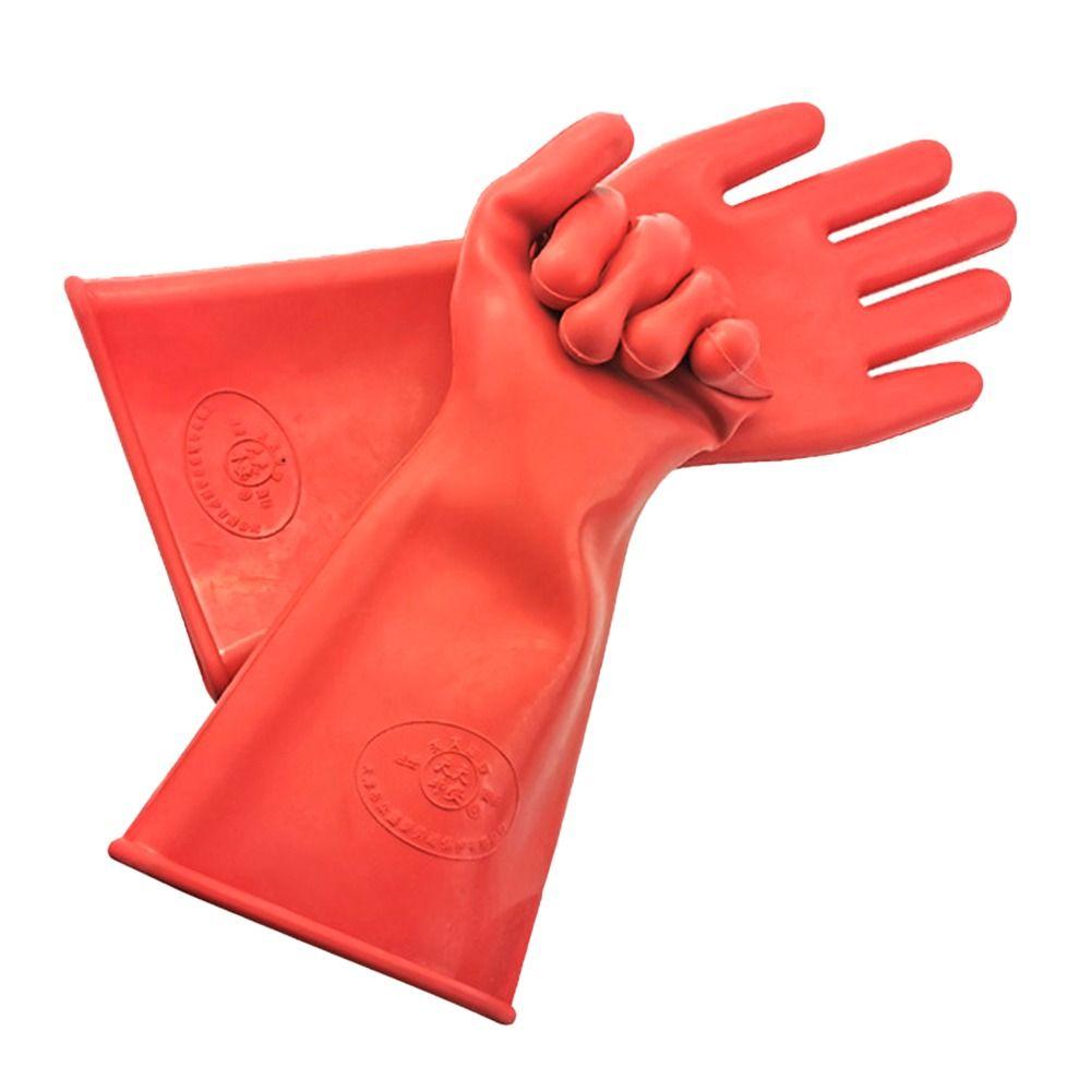 Red Electrician Insulating Gloves 5KV Work Safe Gloves Protective Insulation Mittens Electrical