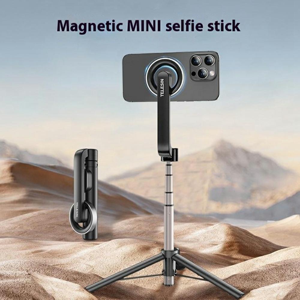 TELESIN WS-22005 Mini Selfie Stick Magnetic Phone Tripod Aluminum Alloy Extendable Stand