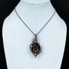 Ammonite Fossil & Lapis Lazuli 999 Copper Wire Wrapped Pendant, Handmade Gemstone Jewelry Pendant For Memorial Day
